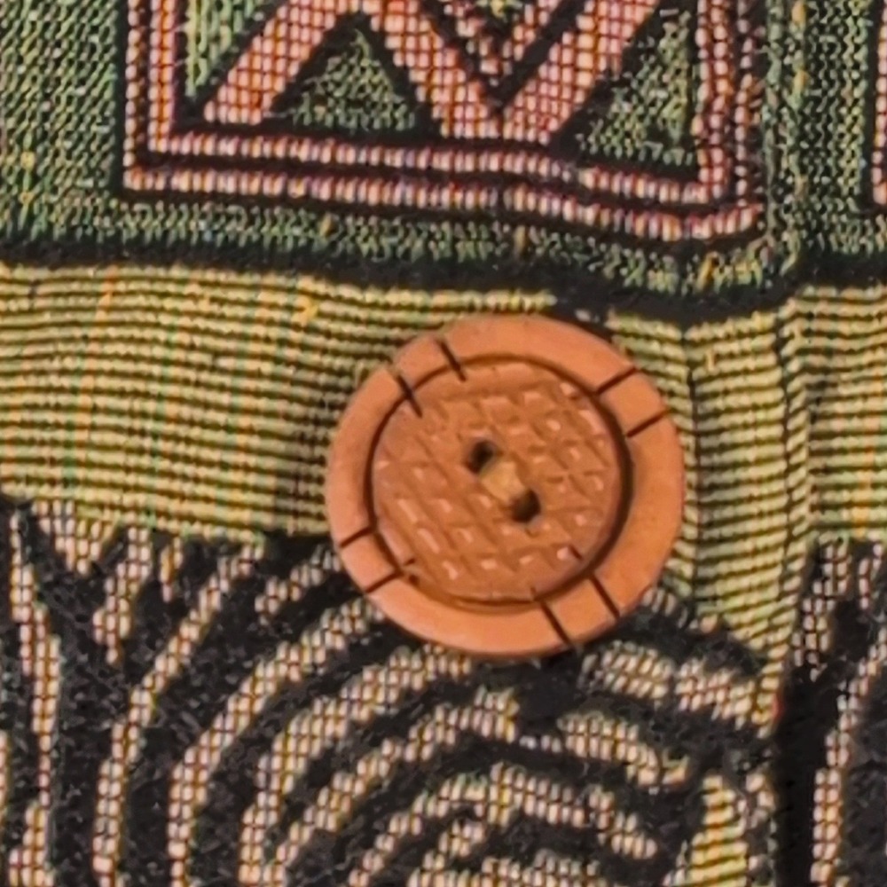 New Identity Vintage Tapestry Jacket Safari Lion Zebra Green Cotton Blend Medium - Picture 5 of 14